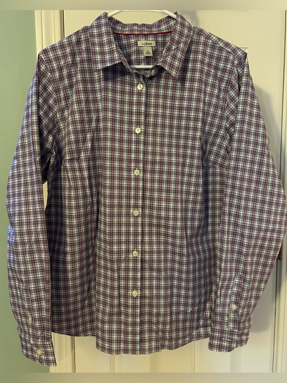 Men’s Large L.L. Bean Long-Sleeve Plaid Button-Down Shirt